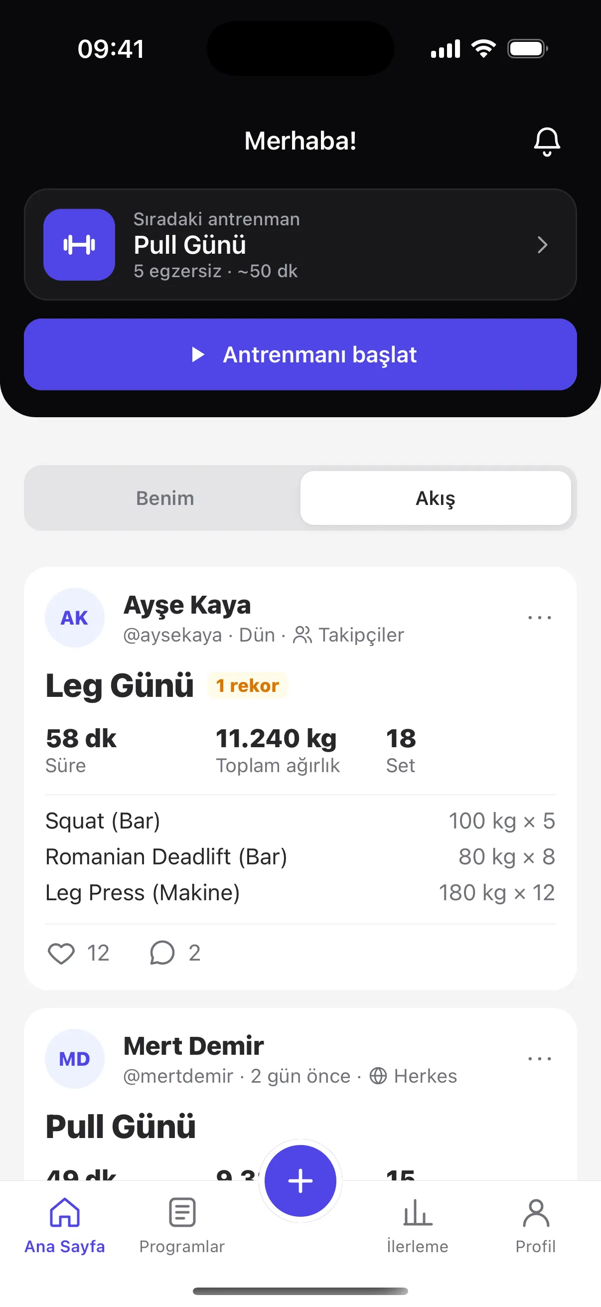Arkadaş akışı